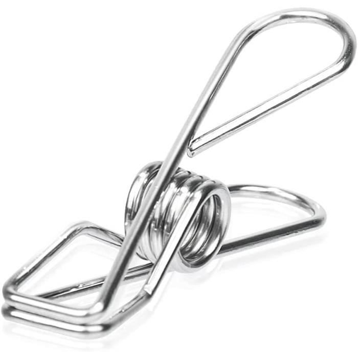 Lot De 40 Pinces à Linge FJCTER En Acier Inoxydable 5,1 Cm - Robuste Et Antirouille Pour Buanderie, Jardin Et Cuisine