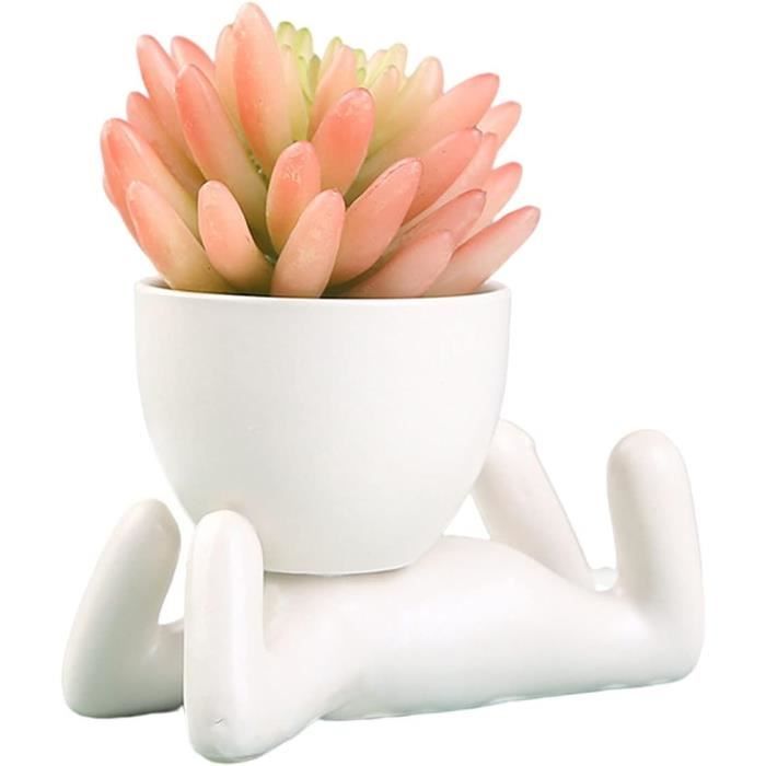 WAVY STUDIO Pot de fleurs en céramique émaillée avec trou de drainage et soucoupe pour plantes tropicales d'intérieur – Pot de fleurs vert émaillé réactif (20,3 cm