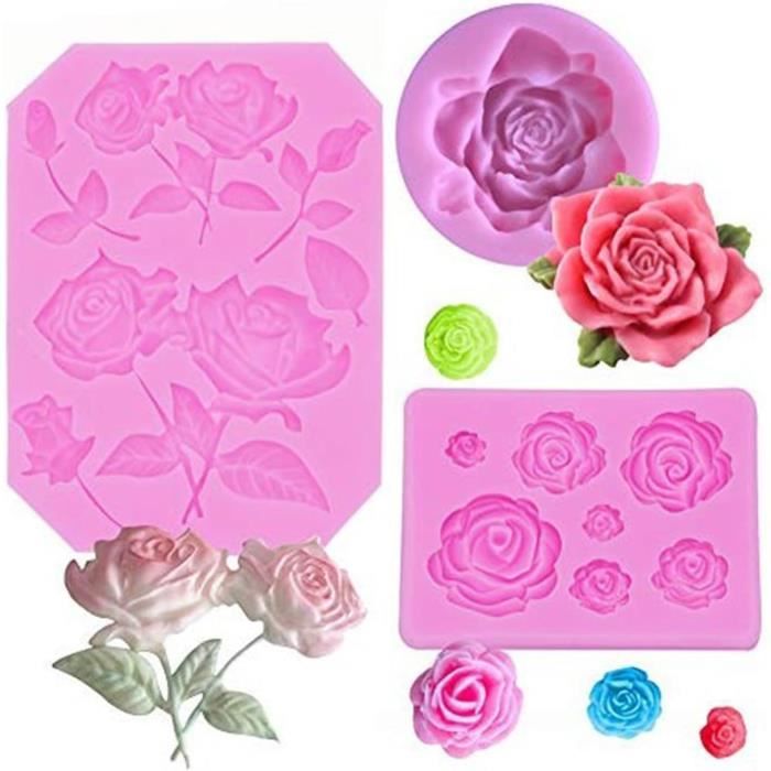 Moules à Bougie Silicone 3D - Lot 2 Moules Fleurs (pivoine Et Marguerite) Pour DIY Bougies