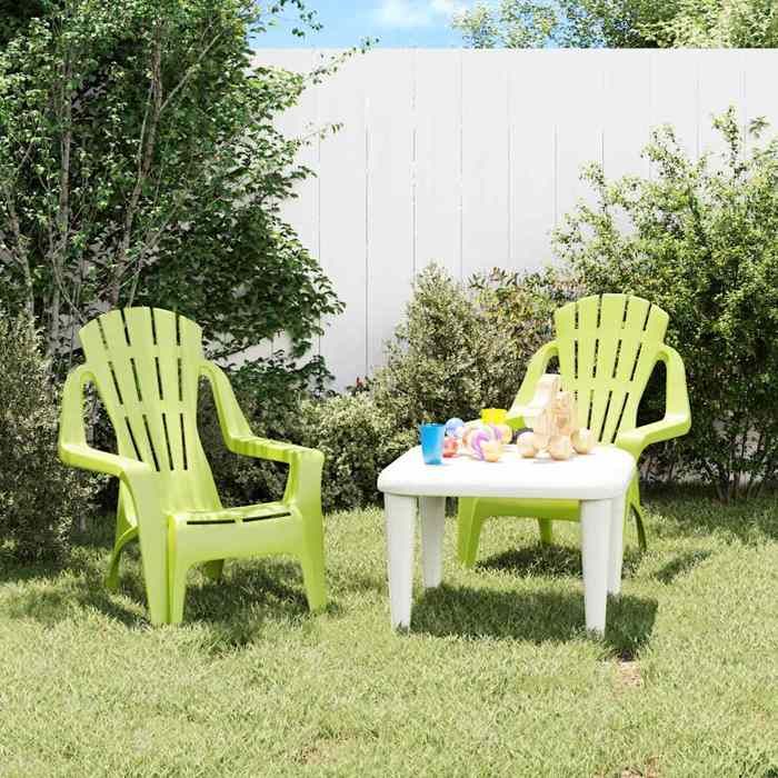 vidaXL Chaises de jardin pour enfants lot de 2 vert 37x34x44 cm PP 364740