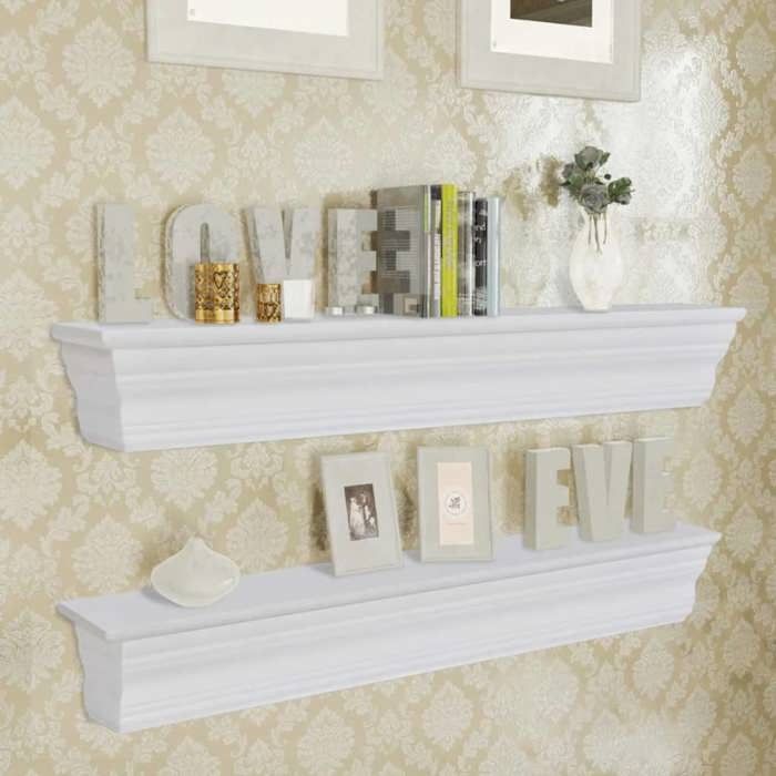 vidaXL Étagères murales Aaliyah 2 pcs Blanc 242439