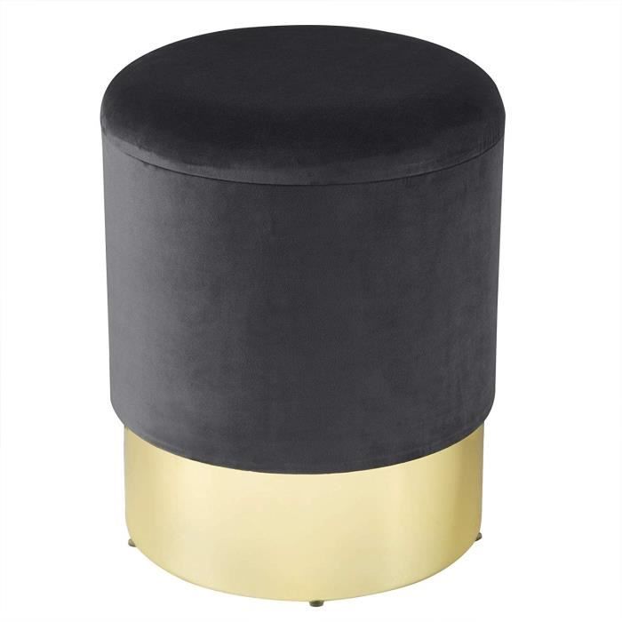 Woltu Tabouret Rond Pouf Coffre De Rangement Repose Pieds Siege