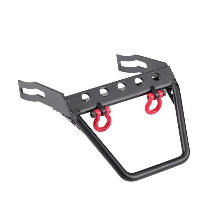 XUNJIAJIE 1/10 de pare-chocs avant en acier avec treuil 2 anneaux D Shackles pour voiture Crawler AXIAL SCX10 (#A