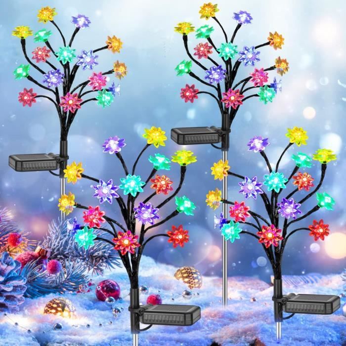 Guirlande Lumineuse Exterieur Solaire, 12M 100 LED Flocon de Neige Lumières  de Noël Étanche 8 Modes Décoration Lumière pour Exterieur Interieur Jardin