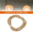 Corde de chanvre vintage paire torsadée câble électrique cordon câble accessoires de bricolage pour lustre lumière(2 mètres ) HB02-1