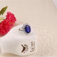  LCC® bague grosse pierre bleu-cristal cristal swarovski Kate Middleton ovale couleur saphir bague de fiançailles -mode fantaisie-1