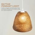 1PC CHIC RATTAN tissé idyllique créatif pendentif lumière lampe de plafond lustre - suspension luminaire d'interieur-1