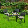 Table jardin rectangulaire à aspect bois - 10045715-0-1