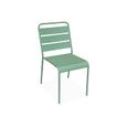 Lot de 4 chaises intérieur / extérieur en métal peinture antirouille empilables coloris vert jade-1