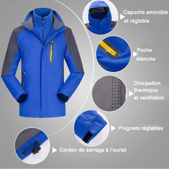 Veste De Ski Mobius 3-en-1 Rouge – Années 90 – Femme Taille 14 – Garniture Tribale