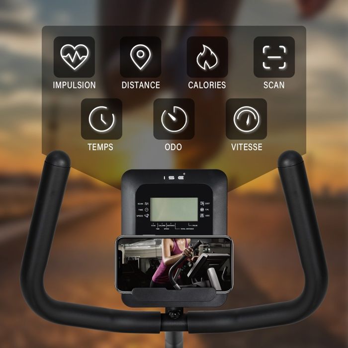 Moniteur Pour Vélo D'Appartement - Affichage Numérique Vitesse, Temps, Distance, Calories, Avec Capteur Fréquence Cardiaque