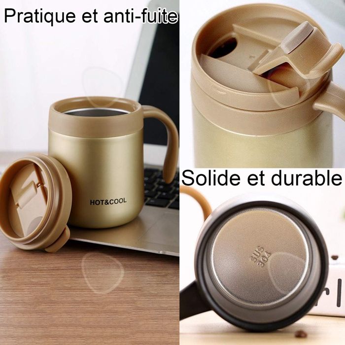 Thermos à café en acier inoxydable, bouteille d'eau chaude, flacon sous