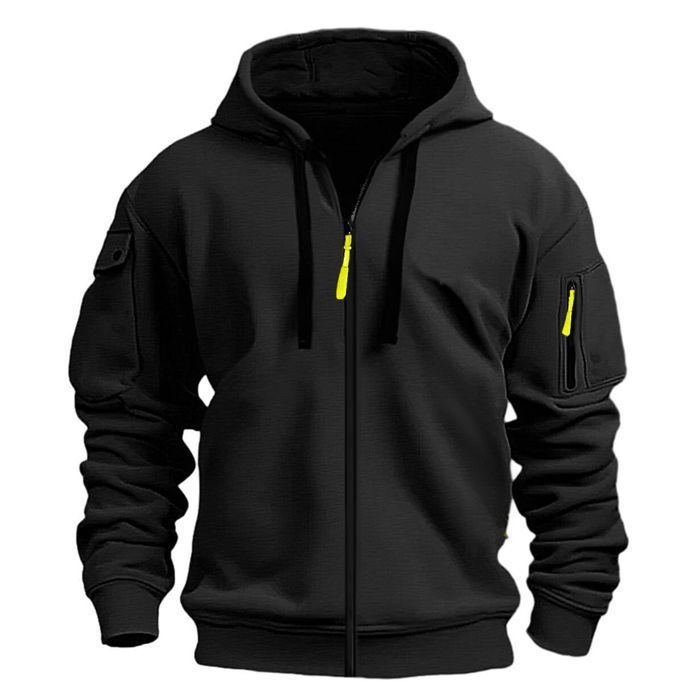 Sweat à Capuche Zippé Homme - Coupe Ajustée, Hiver, Extérieur, Neuf Avec étiquettes