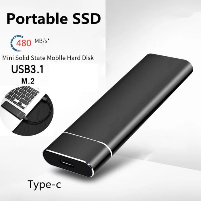 Disque SSD Externe Portable 2 To, USB 3.1 Disque Dur Externe, USB-C Mini  Disque SSD Portable avec Transfert de données 480 2tb - Cdiscount  Informatique