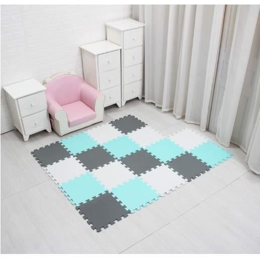 couleur Argent taille 20pcs X 30cm X1cm tapis mousse bébé tapis de sol bebe  tapis puzzle