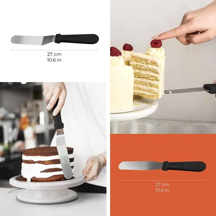 Kit de décoration de gâteau avec support rotatif pour gâteau + spatule +  planche à gâteau + eBook 725 - Cdiscount Maison