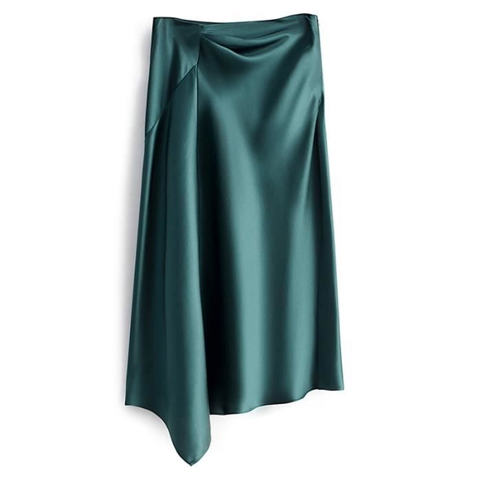 Jupe longue satin vert online