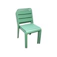 Lot de 4 chaises intérieur / extérieur en métal peinture antirouille empilables coloris vert jade-2