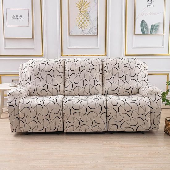 Housse Canapé Inclinable Relax 1/2/3 Places - Jacquard Extensible Avec Poche Latérale