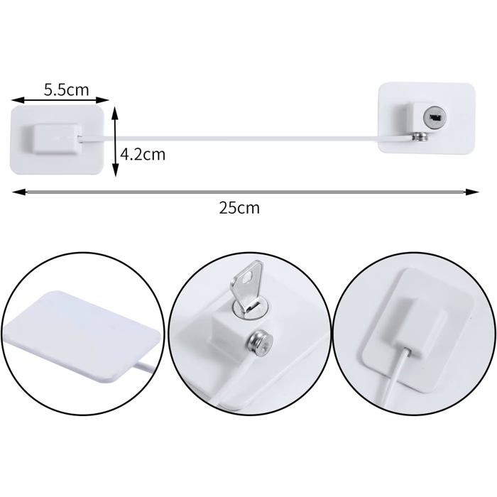 Lot De 4 Sécurités De Fenêtre MFT En Forme De T - Verrou Pour