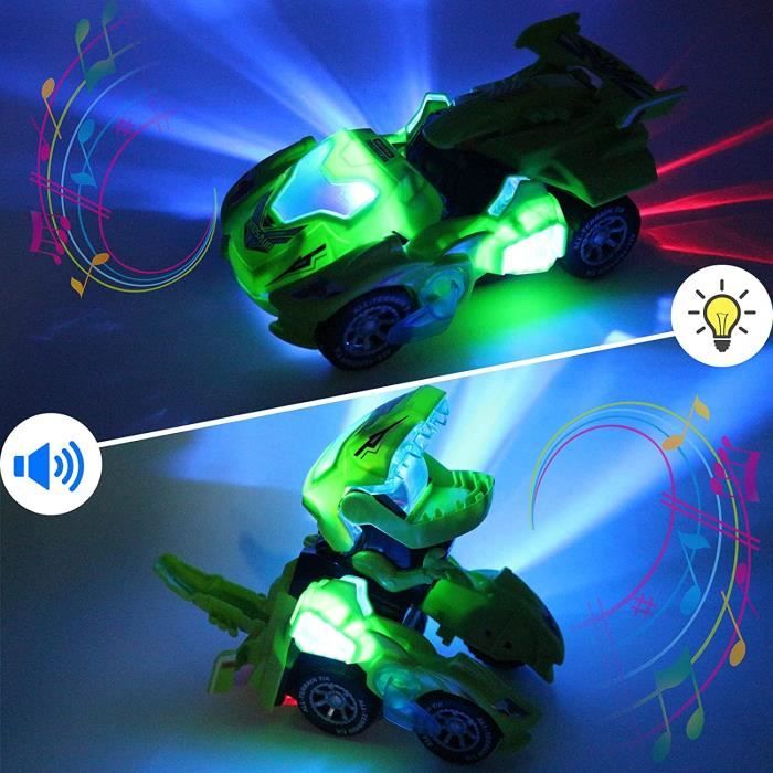 Voiture Télécommandée Voiture Télécommandée Monster Truck Dinosaure LED Musique 2.4GHz - Jeux - Jouets