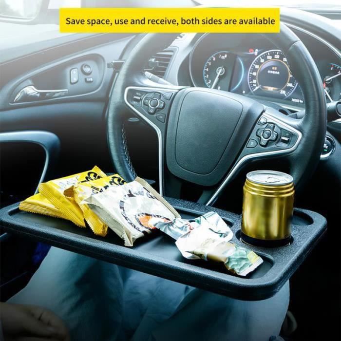 Volant de voiture table à manger support pour ordinateur portable support  de stockage de boissons et de collations pour voiture