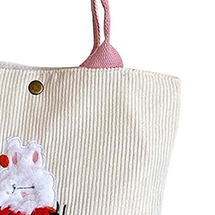 Mini sac à cordon en toile pour femmes, sac à main aux fraises de