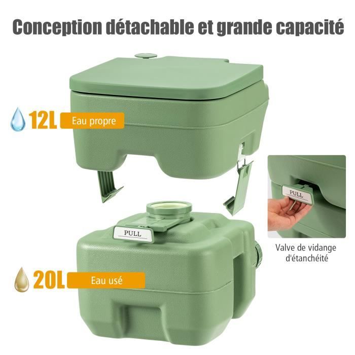 Toilettes Portables Pliantes en Voyage Voiture Camping Extérieur, Noir -  Cdiscount Bricolage