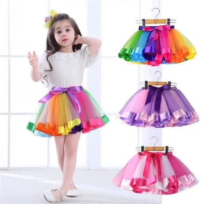 Jupe multicolore fille top
