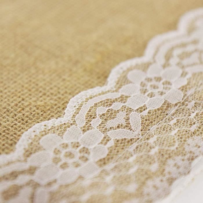 Bordure En Toile De Jute Avec Franges - 5,5 Yards X 1,46 - Idéal DIY, Couture, Décoration