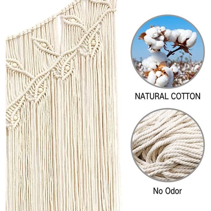 ASTNIC Tenture Murale en Macramé, Tapisserie Murale en Macramé à Motif de Feuilles Vertes de Style Bohème, Décoration Murale Tissée à la Main Pour Chambre à Coucher, Salon, Bureau, Appartement ASTNIC Tenture Murale en Macramé, Tapisserie Murale en Macramé à Motif de Feuilles Vertes de Style Bohème, Décoration Murale Tissée à la Main Pour Chambre à Coucher, Salon, Bureau, Appartement