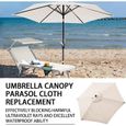 Toile de remplacement pour parasol - AUTREMENT - BEIGE 2M 6 côtes - Protection solaire UPF 30-3