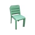 Lot de 4 chaises intérieur / extérieur en métal peinture antirouille empilables coloris vert jade-3