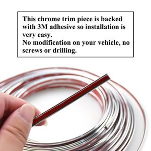 Bande Chromée Autocollante Pour Voiture - 12mm X 5m, Finition Chrome PVC, Argent
