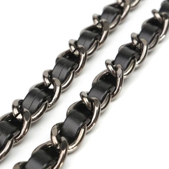 Sangle D'épaule En Cuir Avec Crochets Or Pivotants - Noire, Largeur 1.8 Cm, Longueur Réglable