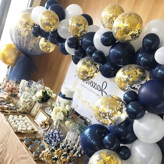 Partywoo Ballon Blanc Dore Bleu 50 Pcs 12 Pouces Ballon Bleu Marine Ballons Bleu Roi Ballon Blanc Ballon Dore Ballon Confett Achat Vente Ballon Decoratif Cdiscount