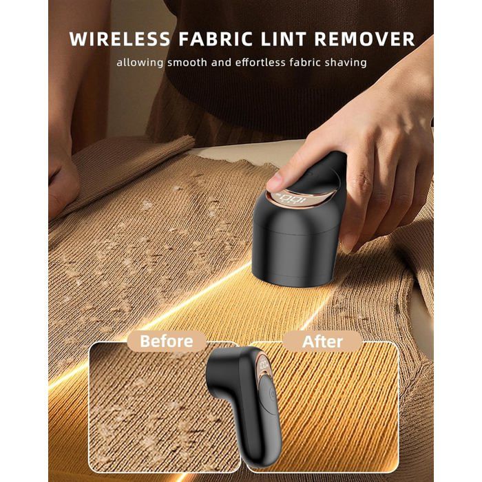 GLEENER - Rasoir Anti-bouloches Compact Et Brosse à Peluches, 3 Lames Interchangeables, Sans Pile, Pour Vêtements Et Tissus D'ameublement