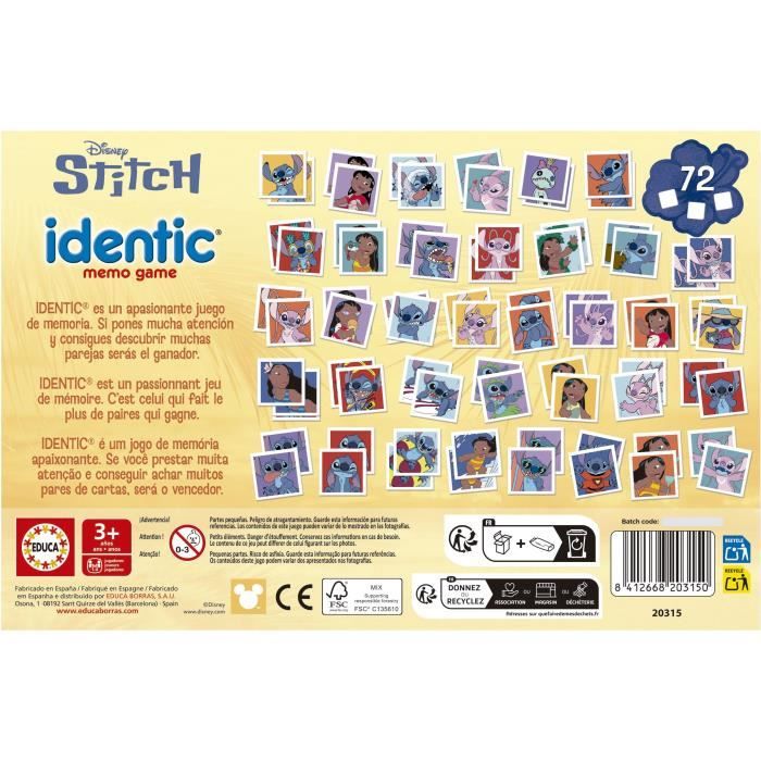 Identic Peppa Pig - Jeu de mémoire - EDUCA - 72 cartes, développe