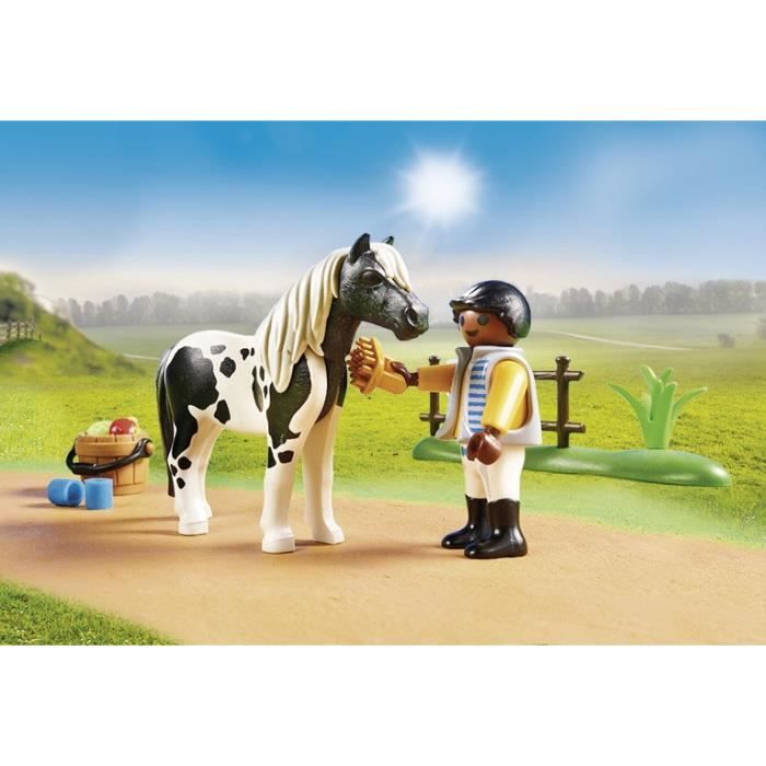 PLAYMOBIL - Cavaliere et cheval - Voiture et figurine - JEUX