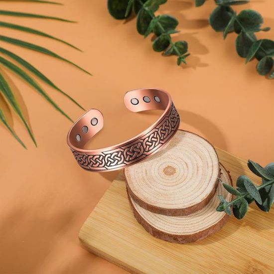 Bracelet Magnétique Femme En Cuivre – Aimants Puissants, Réglable, Design élégant Or Rose – Bien-être Et Style