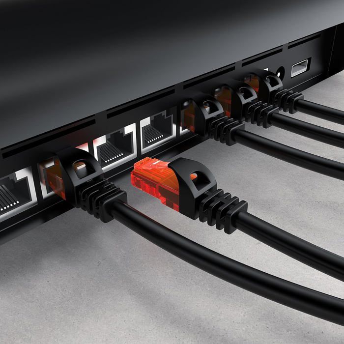 Câble RJ45 Catégorie 6 FTP Rigide Vention IBUBJ Noir 5 m
