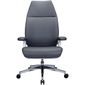 Fauteuil De Direction Design Kinetix Habillage Cuir Et Dossier Haut Gris Achat Vente Chaise De Bureau Cdiscount