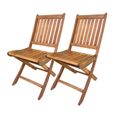 Lot 2 chaise de jardin,chaise d'extérieur,sièges d'extérieur en bois-Longueur 42 x Profondeur 61 x Hauteur 89 cm-JUANIO-0