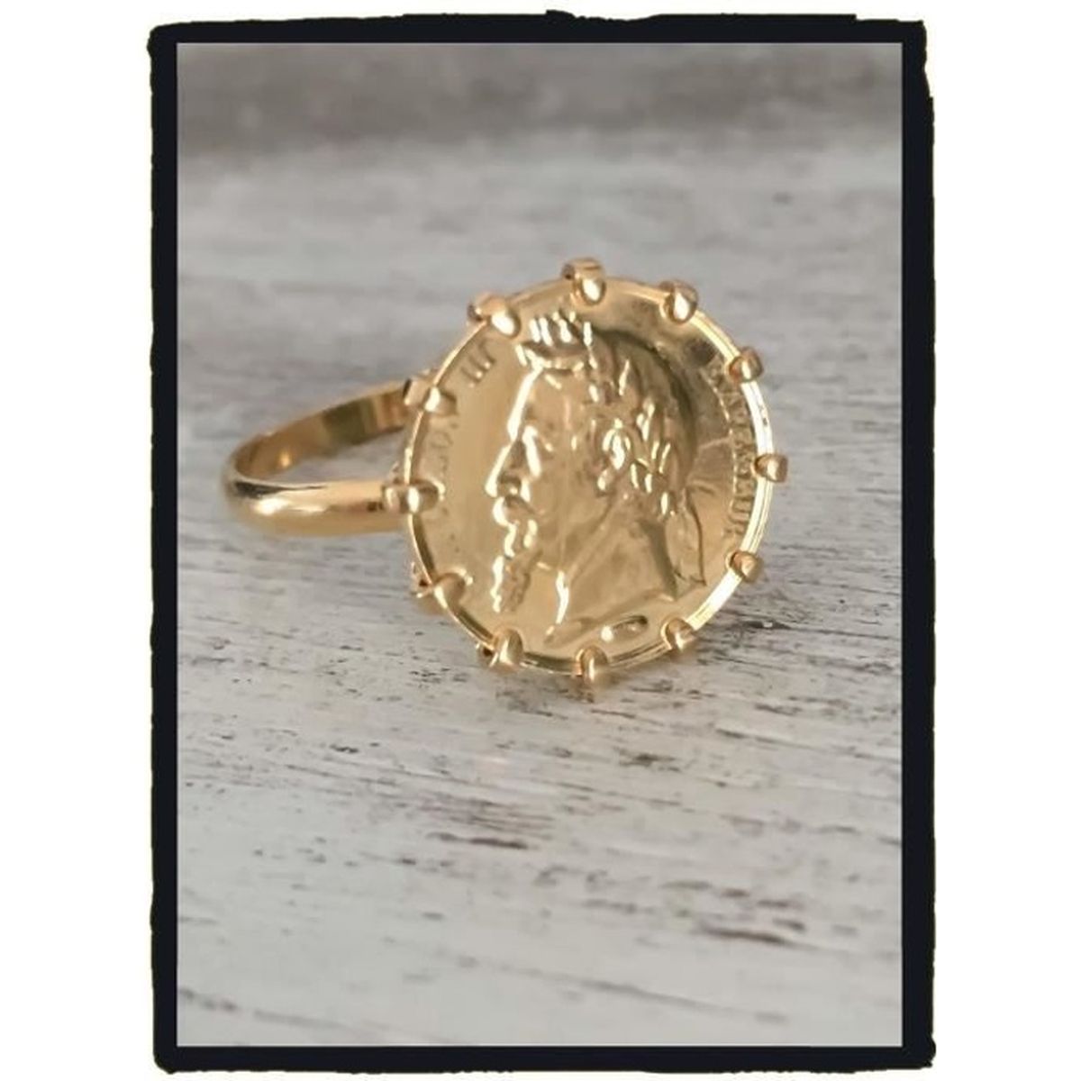 Bague Piece Imitation Louis D Or T 60 Plaque Or Plaque Or Achat