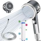 IHABOR Filtrant Pommeau de Douche Anti Calcaire - Haute Pression Pomme de Douche avec Tuyau 2M, Poire de Douche Economie Deau, Gris