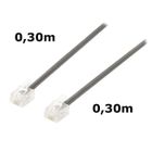 BRAND DITM® Cordon RJ11 mâle vers RJ 11 mâle noir 0,30m