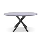 FRANKYSTAR Table à manger ovale en bois et métal Marui Big Kiso 180x100 cm - Gris 80%