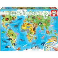 Puzzle Mappemonde Animaux - EDUCA - 150 pièces - M