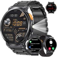 Montre Connectée Homme, IP68,1,85 "HD IPS Grand Écran, Sports Tracker d'activité,120 + Modes Sportifs, Fréquence Cardiaque 24/7