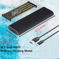 M2803S-NGFF-C-A - Boîtier de stockage externe en aluminium, 3.1 pouces, pour disque dur, caddie, M2 PCIe , Ty